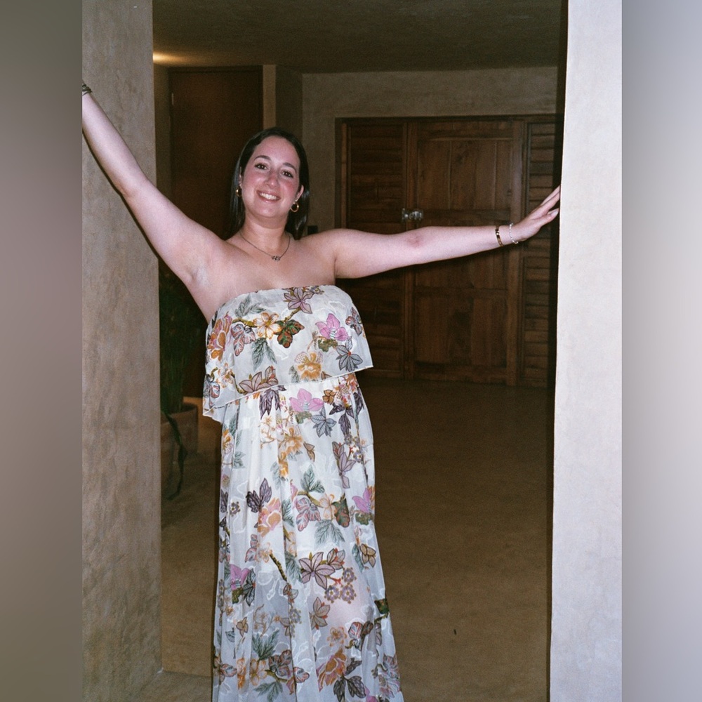 Floral Strapless Maxi Dress